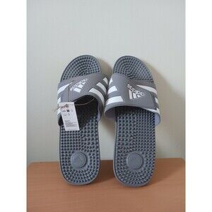 Adidas Unisex Adult Mens Adissage Slides Sandals Gray White Size 17